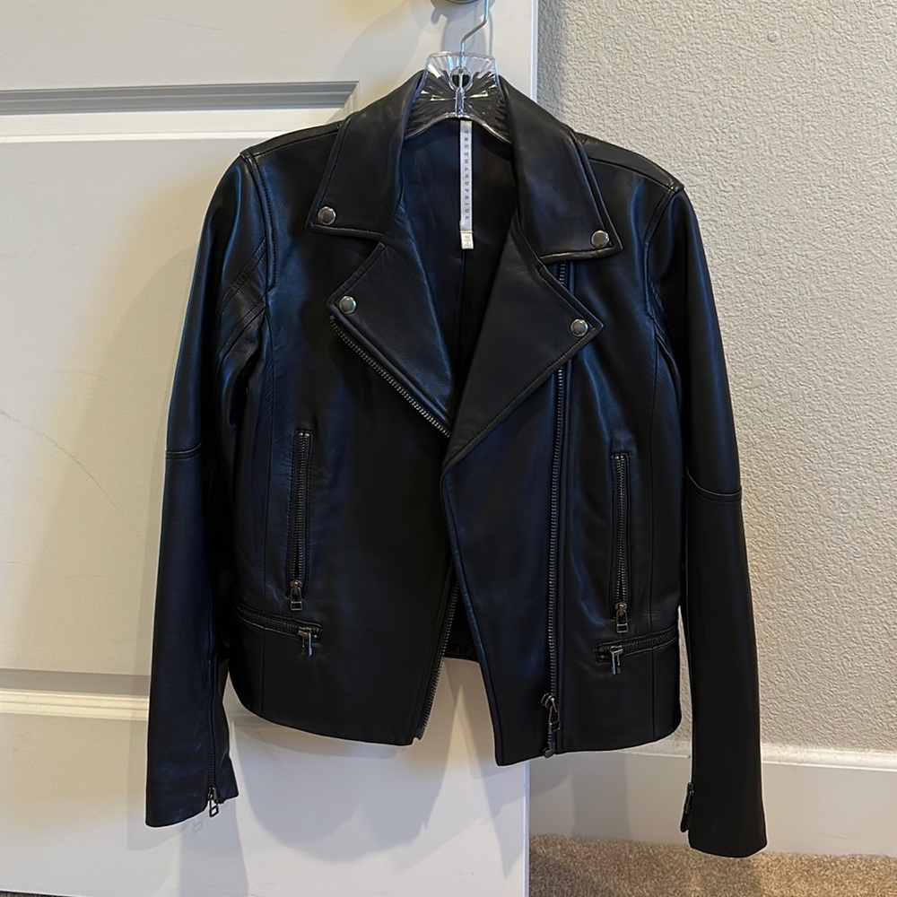 Truth and Pride 100% genuine leather moto jacket, black, XS